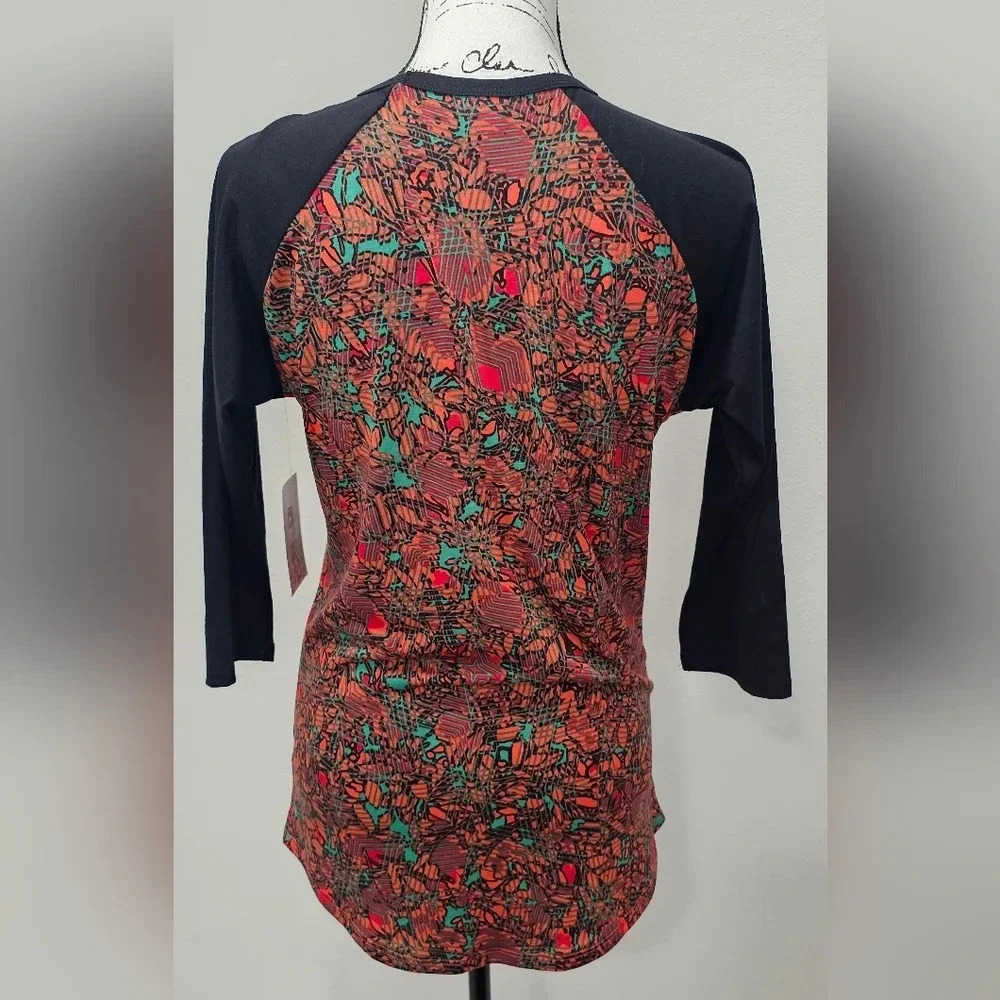 LuLaRoe Women's Randy 3/4 Raglan Sleeve T-Shirt SZ XS Soft Stretch Fall Color - Picture 4 of 10